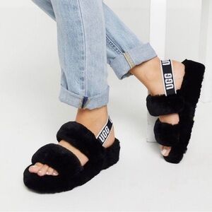 Ugg Oh Yeah Slide Slipper Black Woman’s Size 5